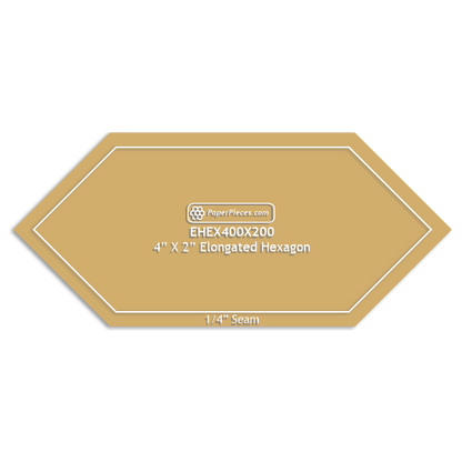 4" x 2" Elongated Hexagon
