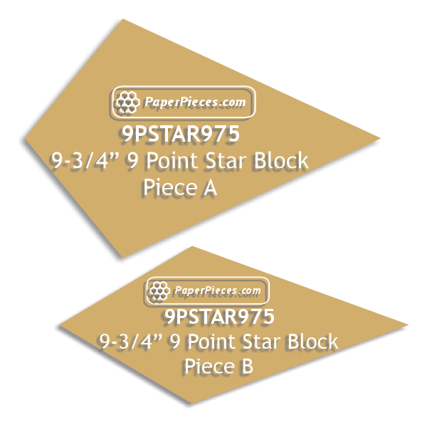 9-3/4" 9 Point Star Block