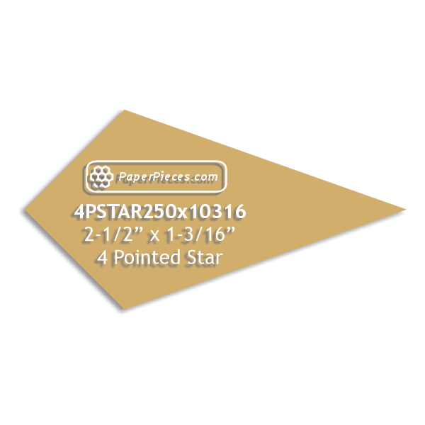 2-1/2" x 1-3/16" 4 Point Star
