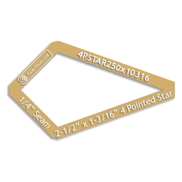 2-1/2" x 1-3/16" 4 Point Star