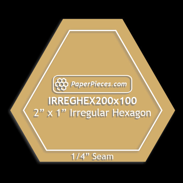 2" x 1" Irregular Hexagon