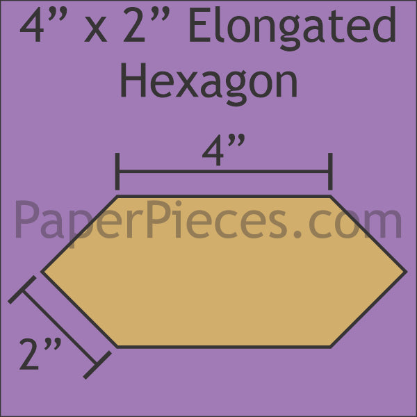 4" x 2" Elongated Hexagon