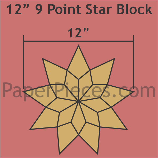 12" 9 Point Star Block