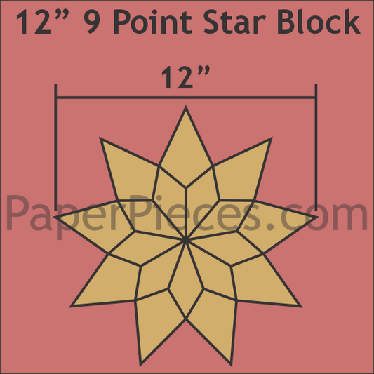 12" 9 Point Star Block