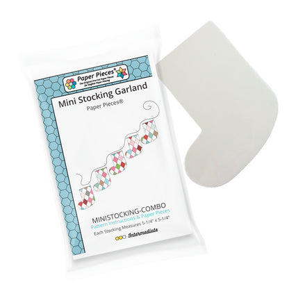Mini Stocking Garland: Pattern, Paper Pieces and Mylar Stencil