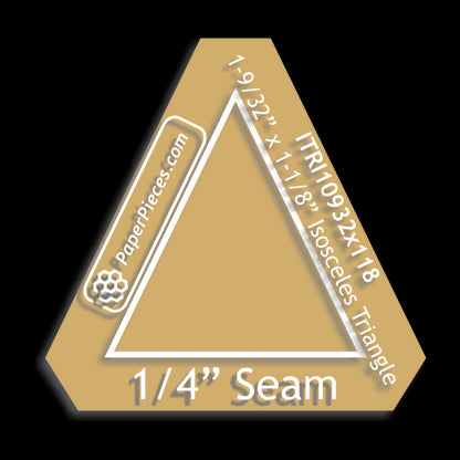 1-9/32" x 1-1/8" Isosceles Triangle