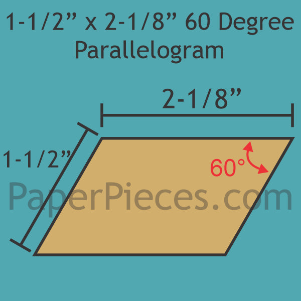 1-1/2" x 2-1/8" 60 Degree Parallelogram