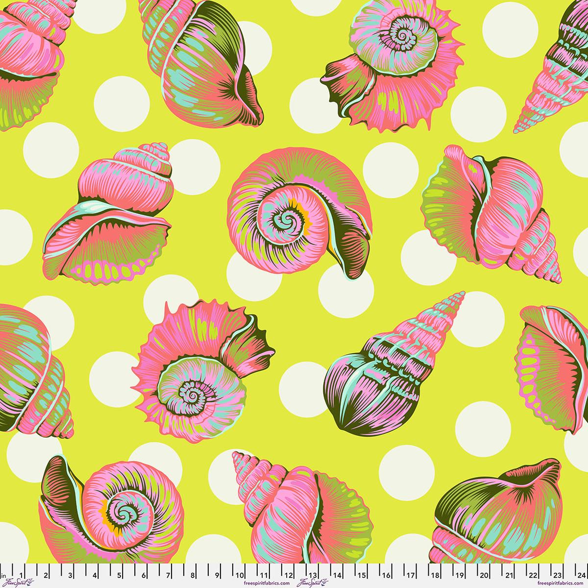 108" Wide Back: Big Shelly in Seagrass by Tula Pink: 1 Yard Cut