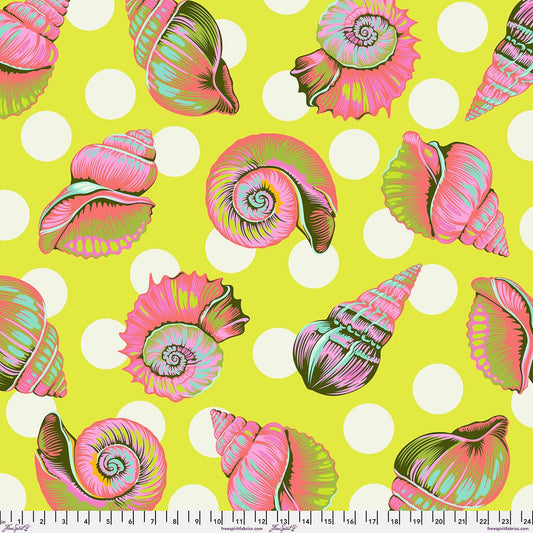 108" Wide Back: Big Shelly in Seagrass by Tula Pink: 1 Yard Cut