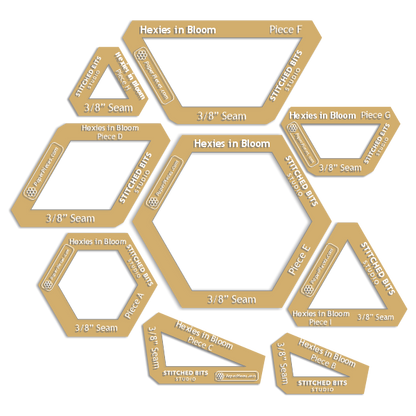 Hexies in Bloom by Marie-Élise McNeeley of Stitched Bits Studio