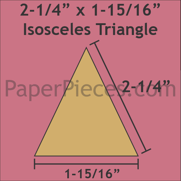 2-1/4" x 1-15/16" Isosceles Triangle