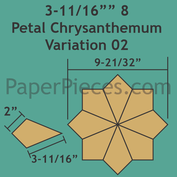 3-11/16" 8 Petal Chrysanthemum Variation 02