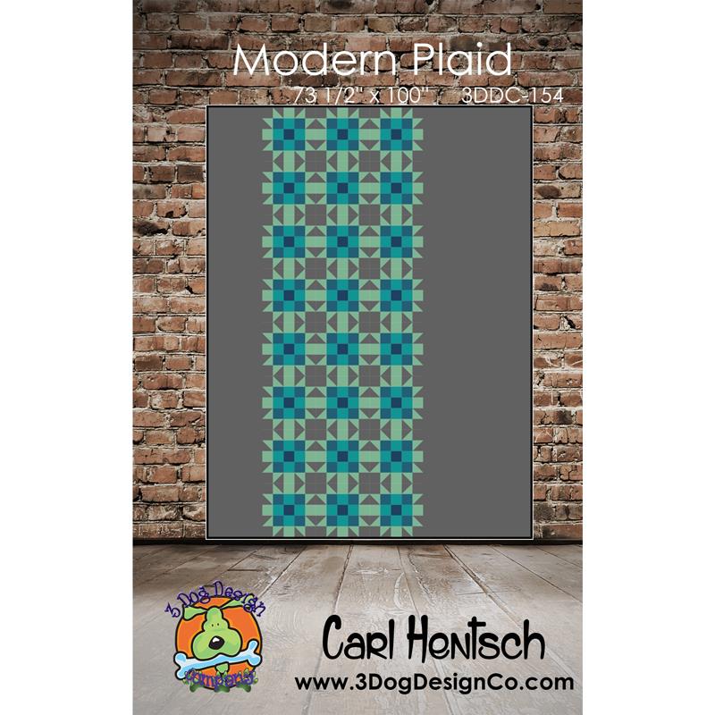 Modern Plaid Pattern by Carl Hentsch of 3 Dog Designs