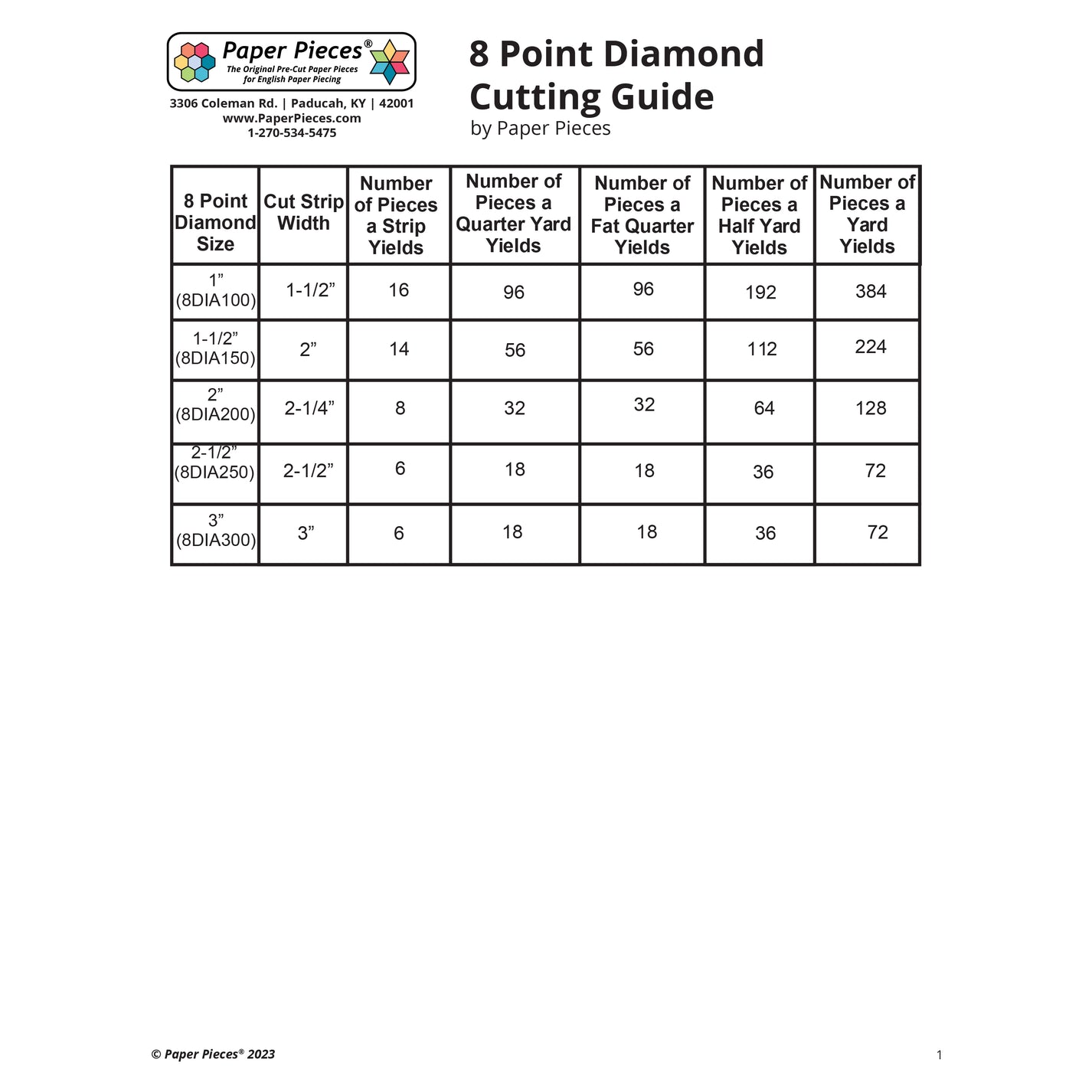 8 Point Diamond Cutting Guide (FREE PDF Download) – Paper Pieces