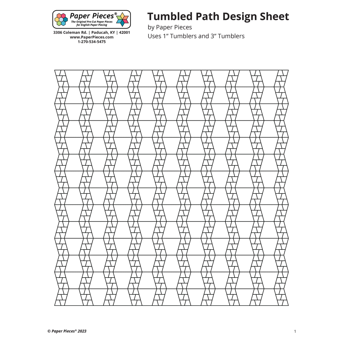 Path Pattern Print Out Tumbled Path Design Sheet (FREE PDF Download) – Paper Pieces