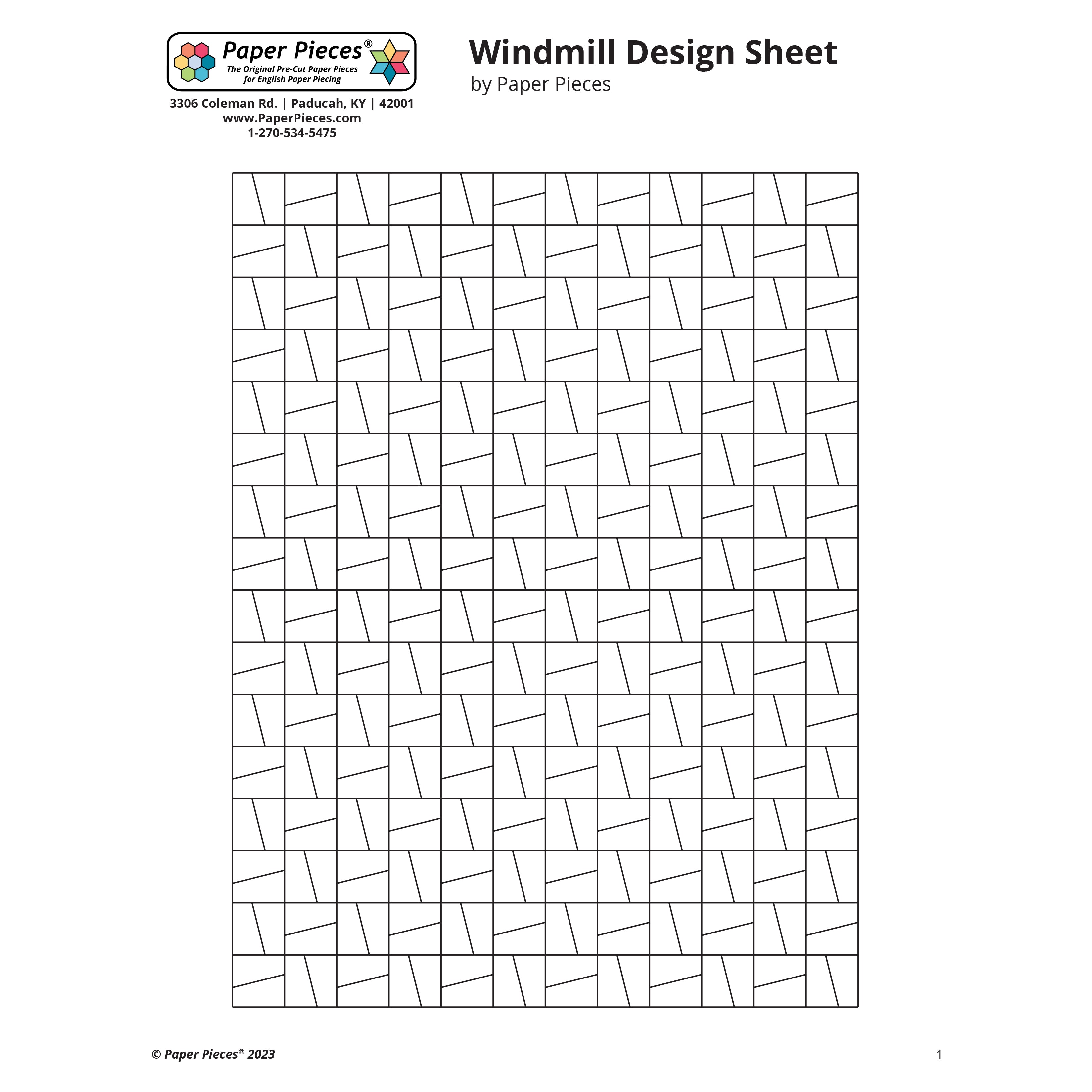 Windmill Design Sheet (FREE PDF Download) Paper Pieces