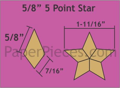 5/8" 5 Point Stars