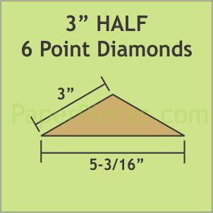 3" Half 6 Point Diamonds