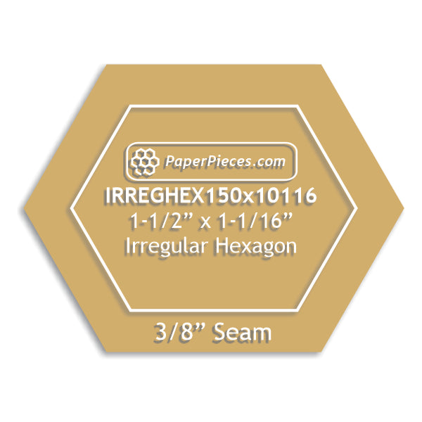 1-1/2" x 1-1/16" Irregular Hexagon