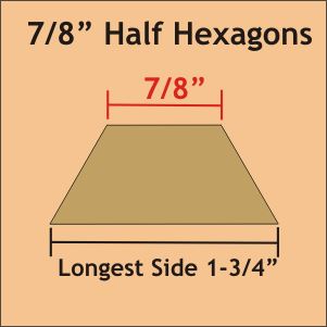 7/8" Half Hexagons