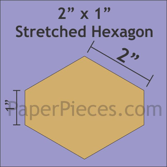 2" x 1" Stretched Hexagon