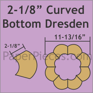 2-1/8" 8 Petal Curved Bottom Dresdens