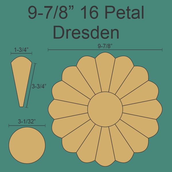 9-7/8" 16 Petal Dresden