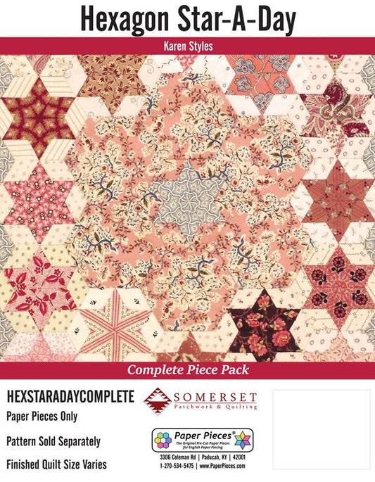 Hexagon-Star-A-Day by Karen Styles Complete Piece Pack