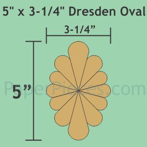 5" x 3-1/4" Dresden Oval
