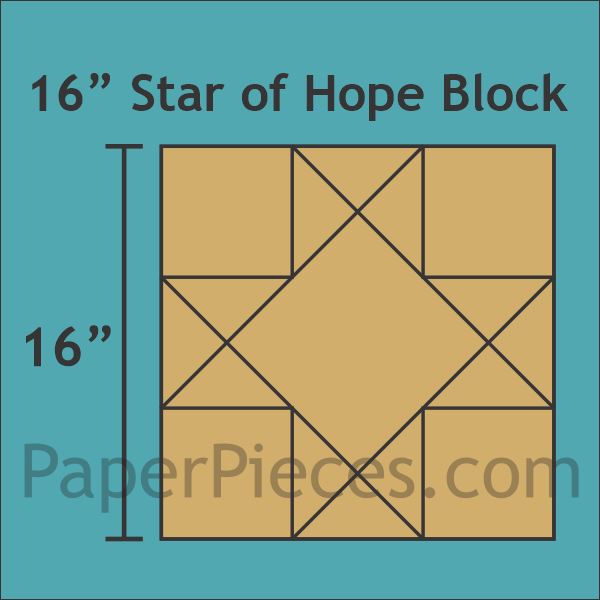 16" Star Of Hope Block