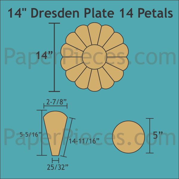14" 14 Petal Dresden With 5" Circles