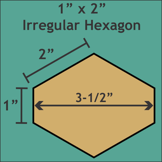 1" x 2" Irregular Hexagons