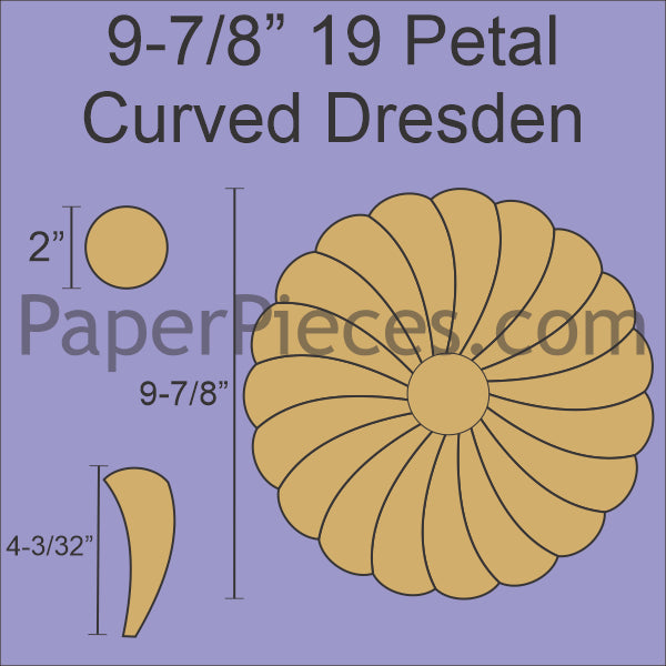 9-7/8" 19 Petal Curved Dresden