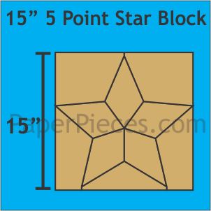 15" 5 Point Star Block
