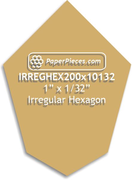 2" x 1-1/32" Irregular Hexagon