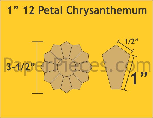 1" 12 Petal Chrysanthemums