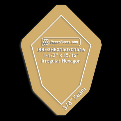 1-1/2" x 15/16" Irregular Hexagon