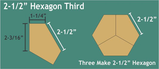 2-1/2" Hexagon Thirds