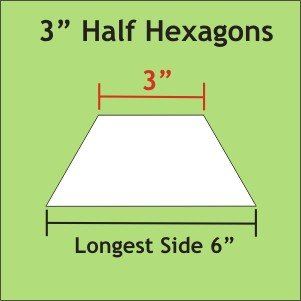 3" Half Hexagons