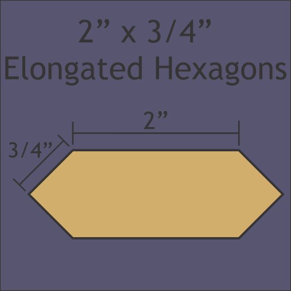 2" x 3/4" Elongated Hexagon
