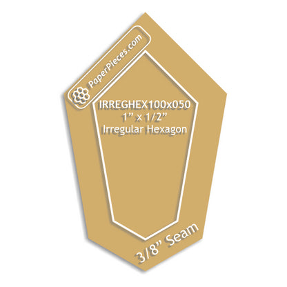 1" x 1/2" Irregular Hexagon