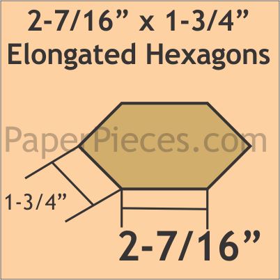2-7/16" x 1-3/4" Elongated Hexagons