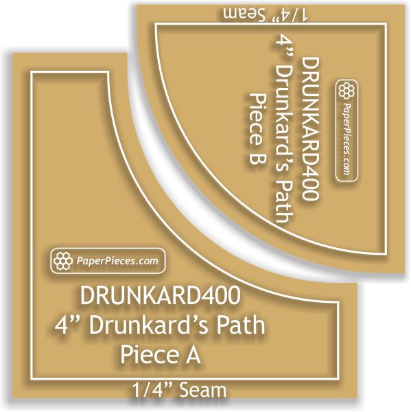 4" Drunkard's Path Block