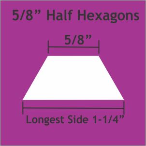 5/8" Half Hexagons
