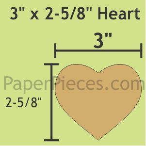 3" x 2-5/8" Hearts