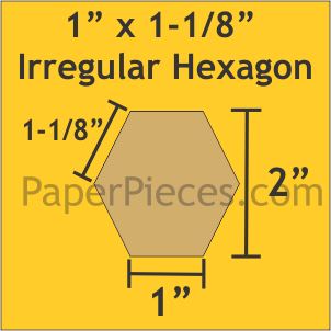 1" x 1-1/8" Irregular Hexagons