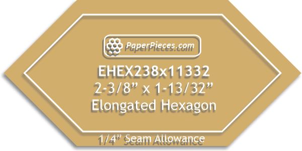 2-3/8" x 1-13-/32" Elongated Hexagons