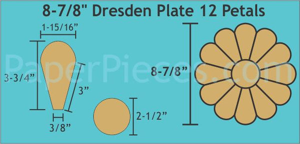 8 7 12 Petal Dresden Paper Pieces