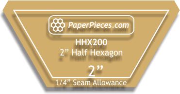 2" Half Hexagons