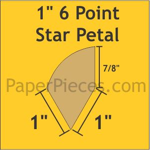 1" 6 Point Star Petals